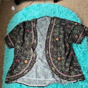 Tropical Print Kimono Cardigan